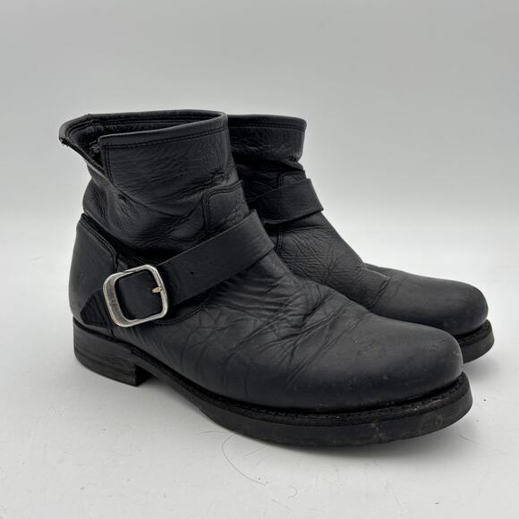 Frye Veronica Short Engineer Moto Bootie Boots Women's 8 - Picture 1 of 12